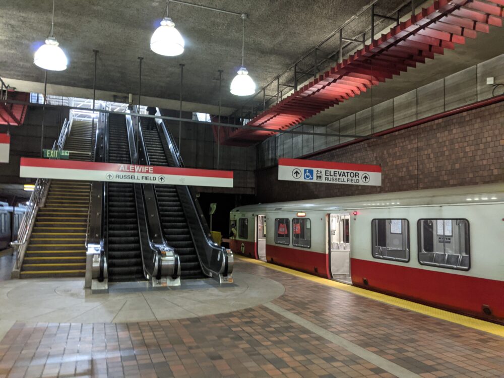 off the train at alewife station