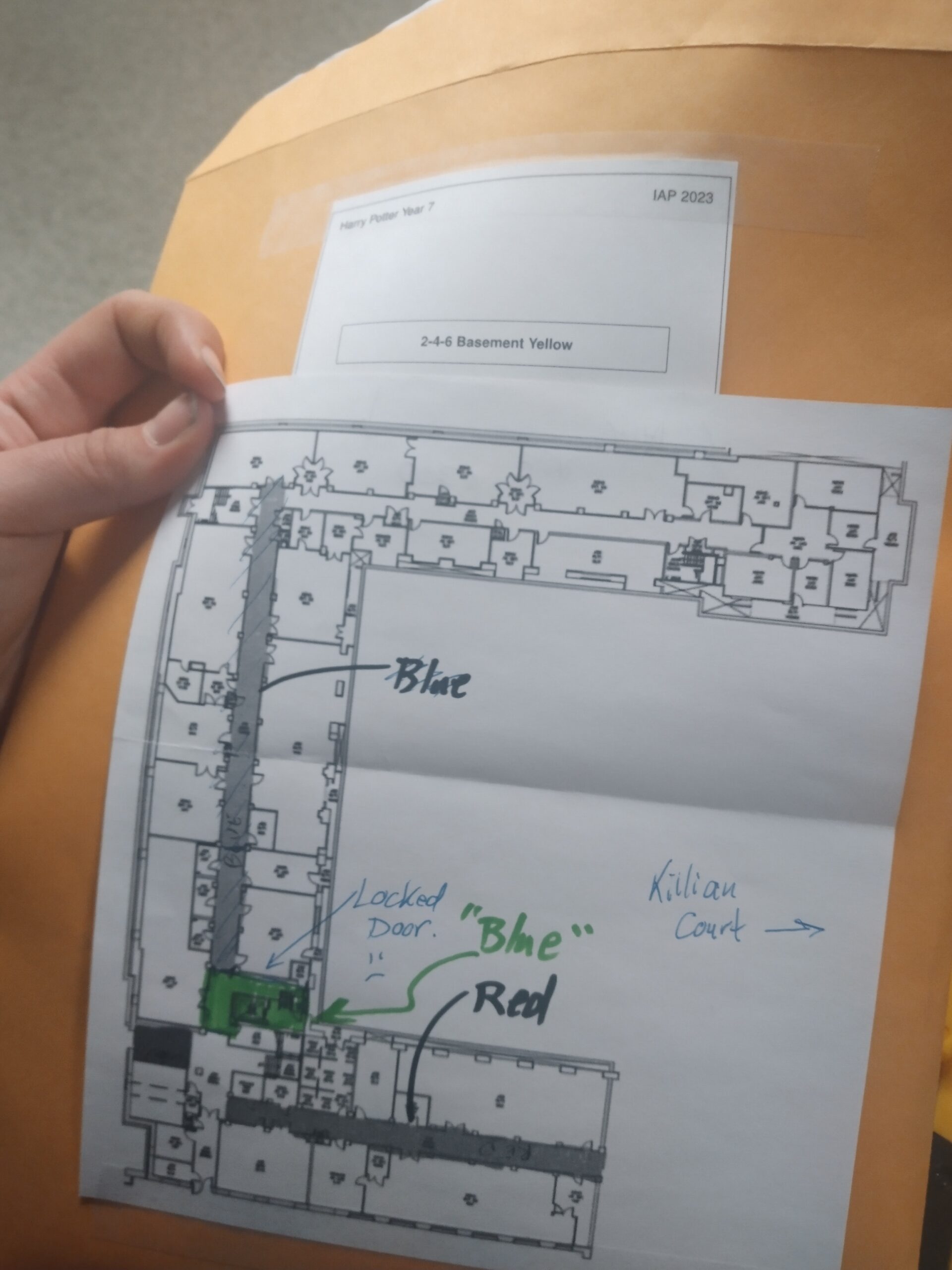 floor plans of some mit building with a highlighted area