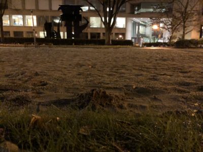 A picture of the sandpit in the East Campus courtyard