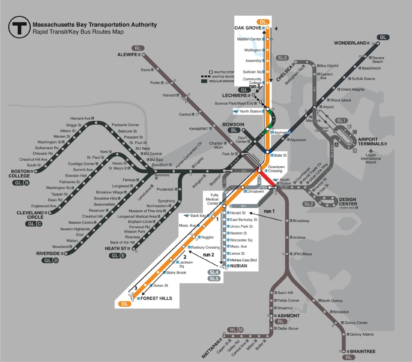 diagram of path for the second section, orange line and sl4/sl5