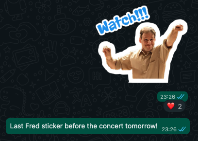 Fred sticker in WhatsApp